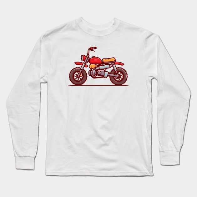 Motorbike Cartoon Long Sleeve T-Shirt by Catalyst Labs